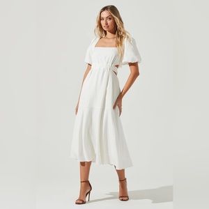 NBW ASTR the label Angeles puff sleeve cutout dress